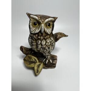 Vintage 1970's Homco ceramic owl figurine. 5" tall